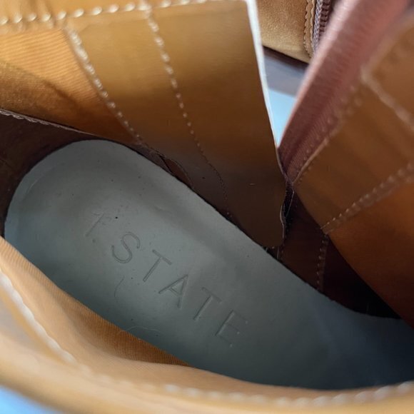 1. State Leather Sobel Metal Stud Western Booties British Tan Womens Siz… - Picture 8 of 11